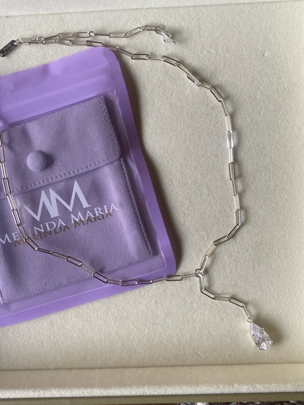 Melinda Maria Silver Chain teardrop Accent